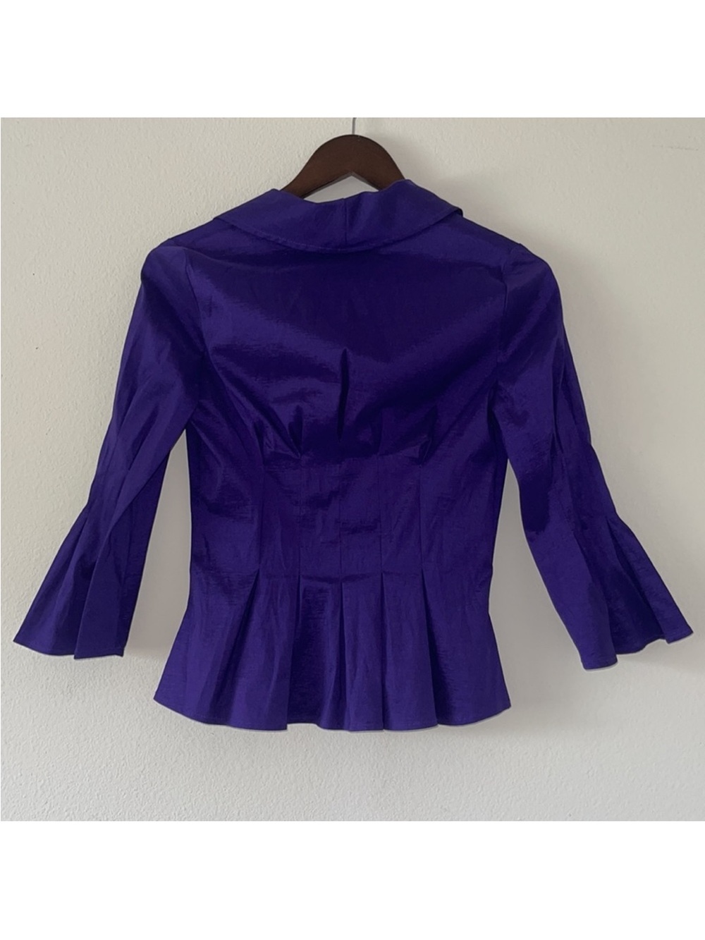 Joseph Ribkoff Purple Zip-Front Peplum Jacket - Picture 5 of 6